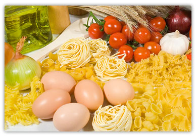 wide assortment of pasta